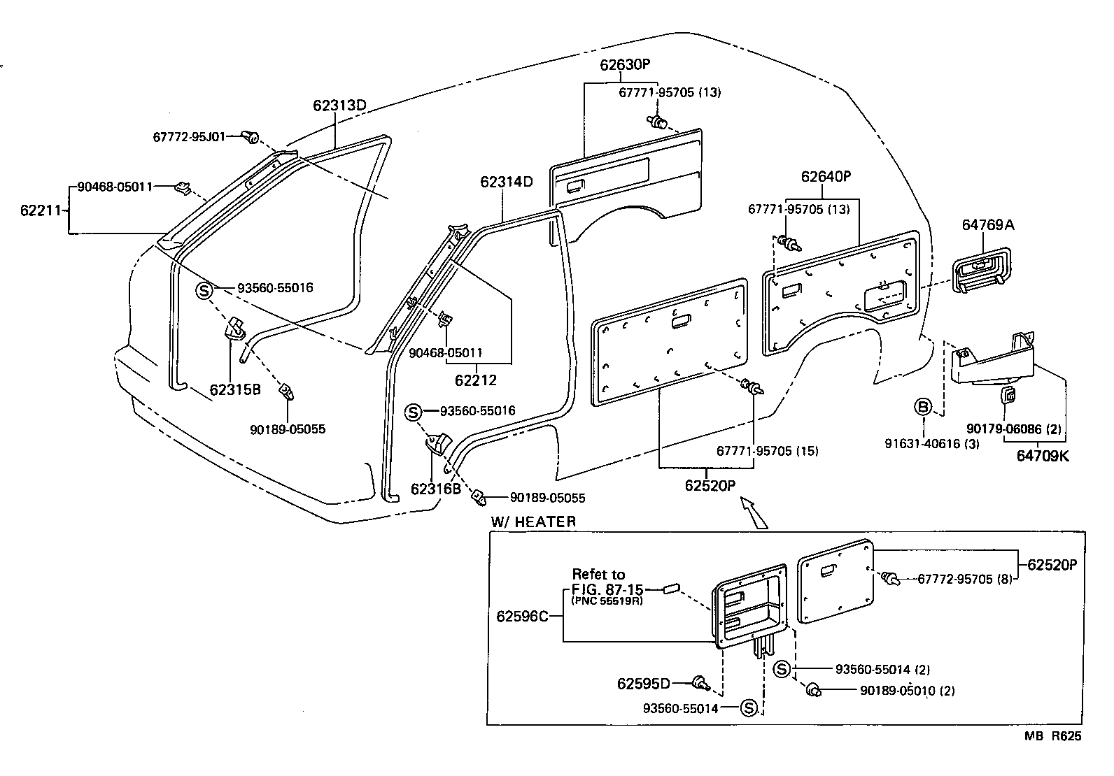 62318-95700-16 COVER, FRONT DOOR OPENING TRIM, LH product image