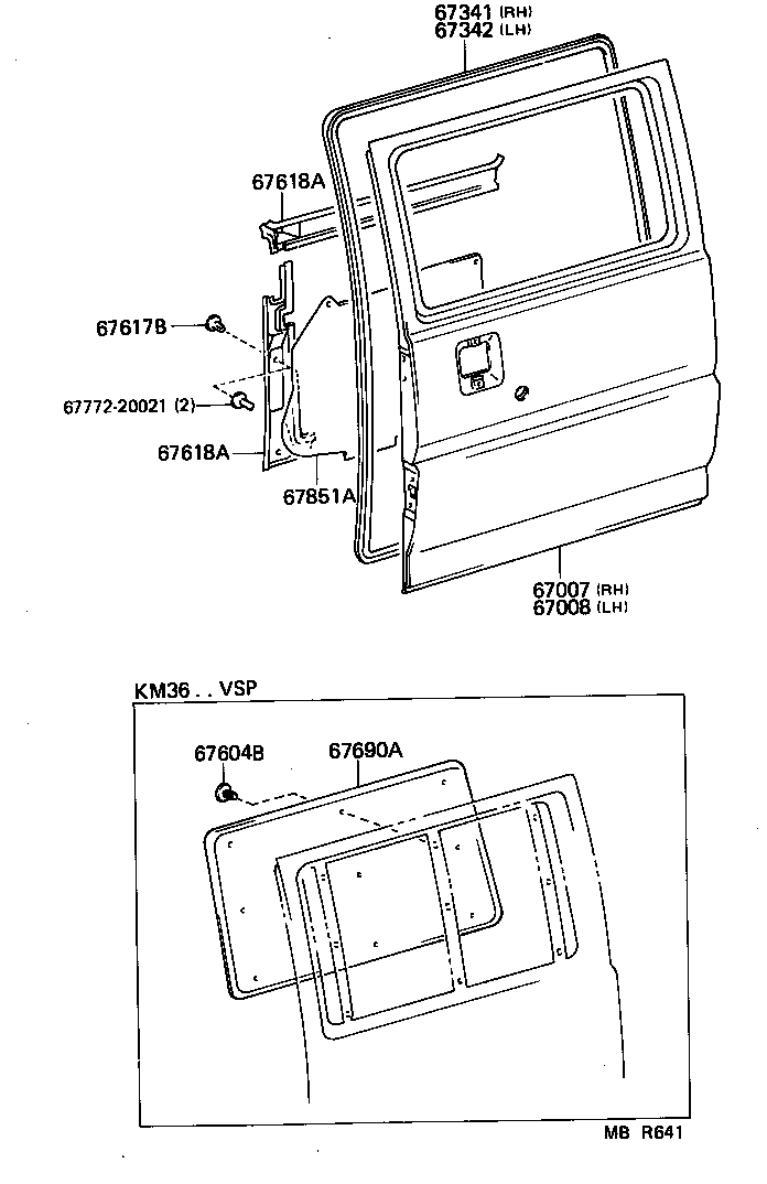 67003-95718 PANEL SUB-ASSY, SLIDE DOOR, RH product image