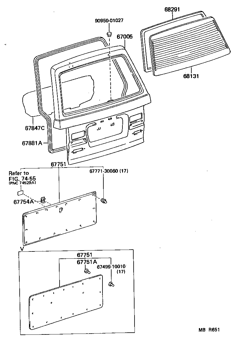 67005-95G63 PANEL SUB-ASSY, BACK DOOR product image