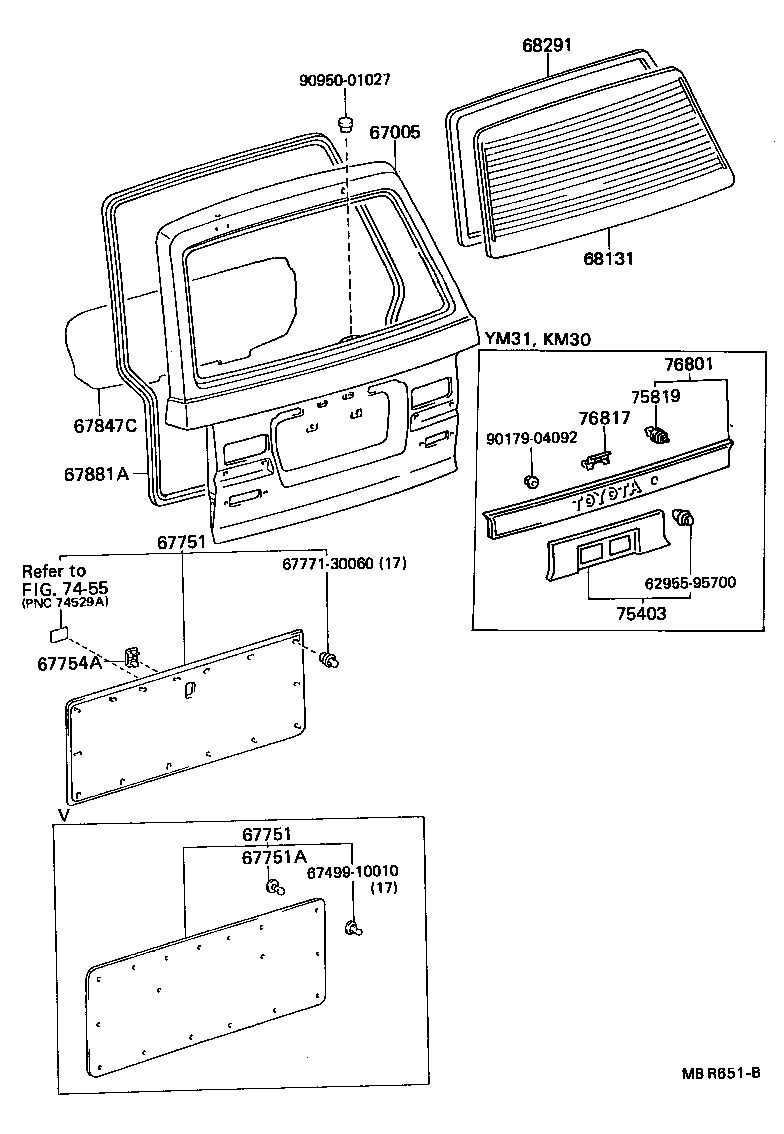 67005-95G43 PANEL SUB-ASSY, BACK DOOR product image