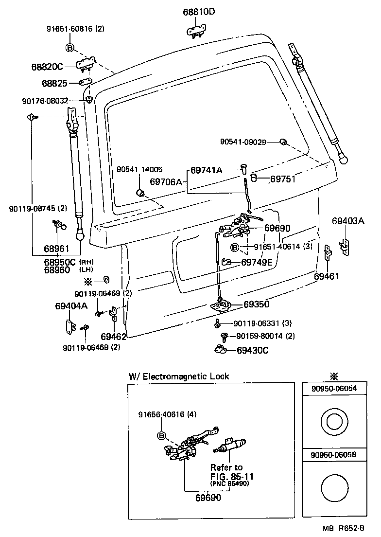 68960-29575 STAY ASSY, BACK DOOR, LH product image