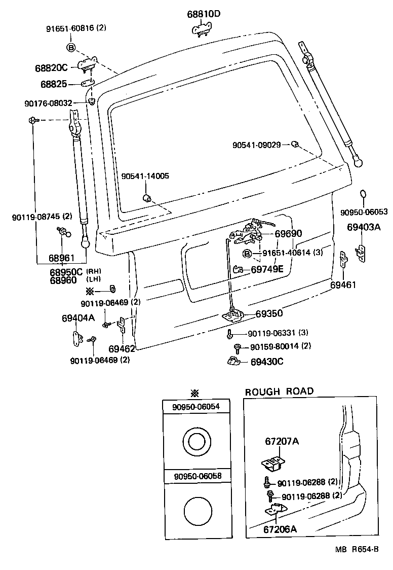 68960-29625 STAY ASSY, BACK DOOR, LH product image