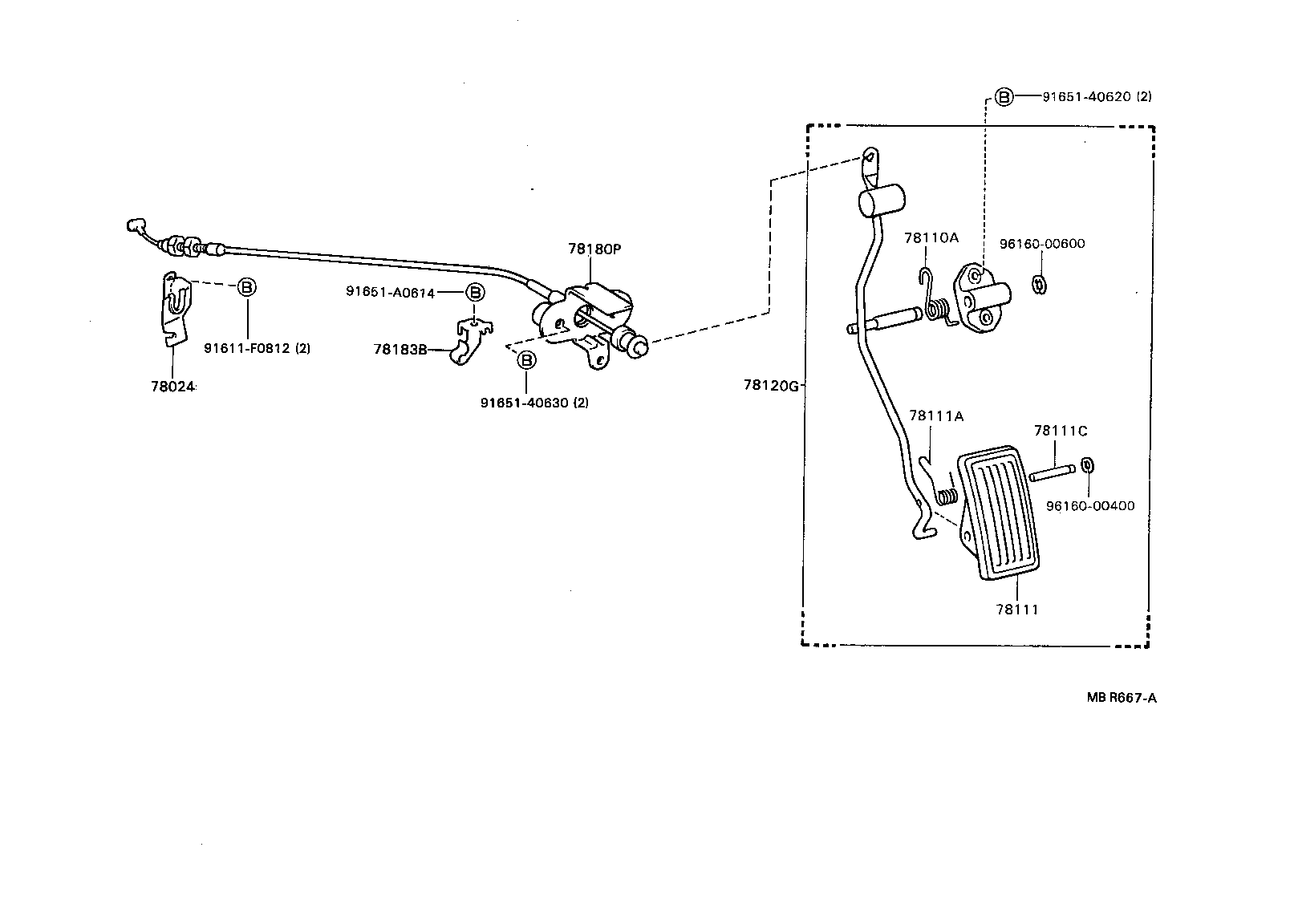 78183-22110 CLAMP, ACCELERATOR CONTROL CABLE product image