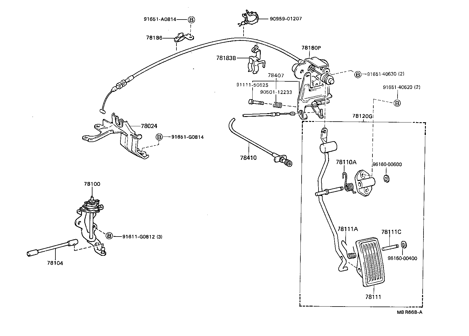 78183-22110 CLAMP, ACCELERATOR CONTROL CABLE product image