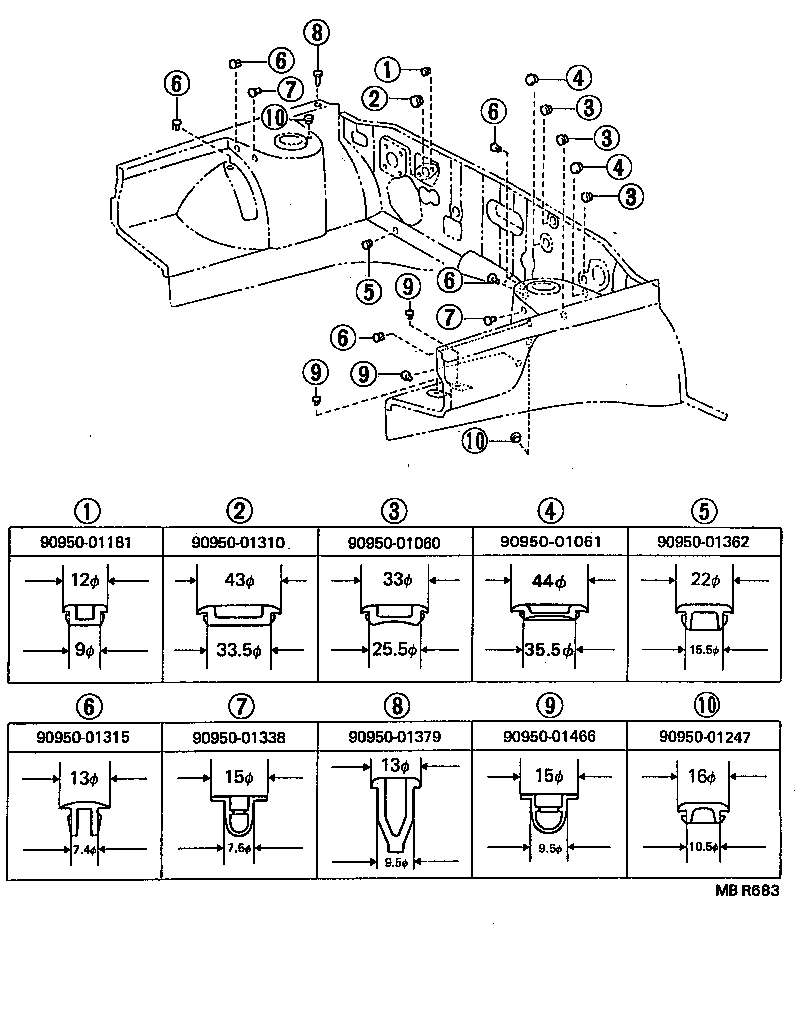 53212-22190 SUPPORT, RADIATOR, LH product image