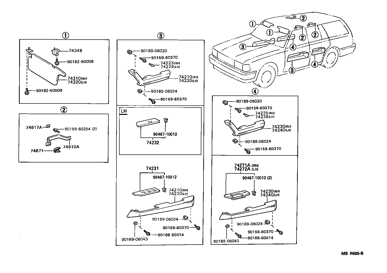 74232-23030 PANEL, FRONT ARMREST BASE, UPPER LH product image