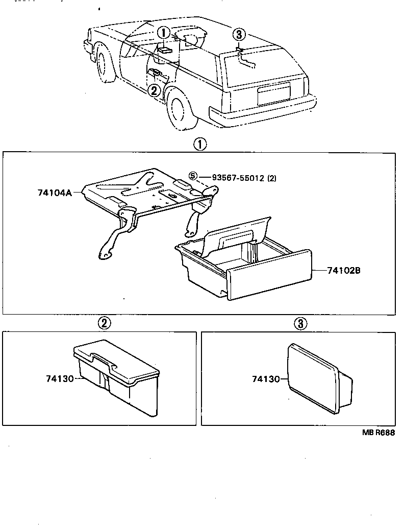 74102-22100 BOX SUB-ASSY, FRONT ASH RECEPTACLE product image