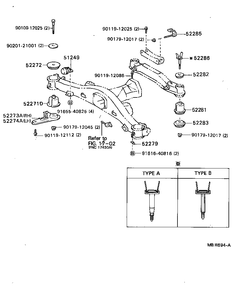 51201-22371 CROSSMEMBER SUB-ASSY, FRONT SUSPENSION product image