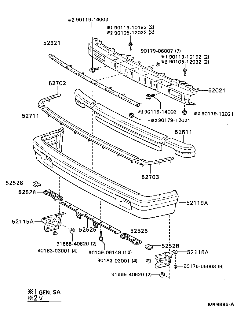 52119-22240 COVER, FRONT BUMPER product image