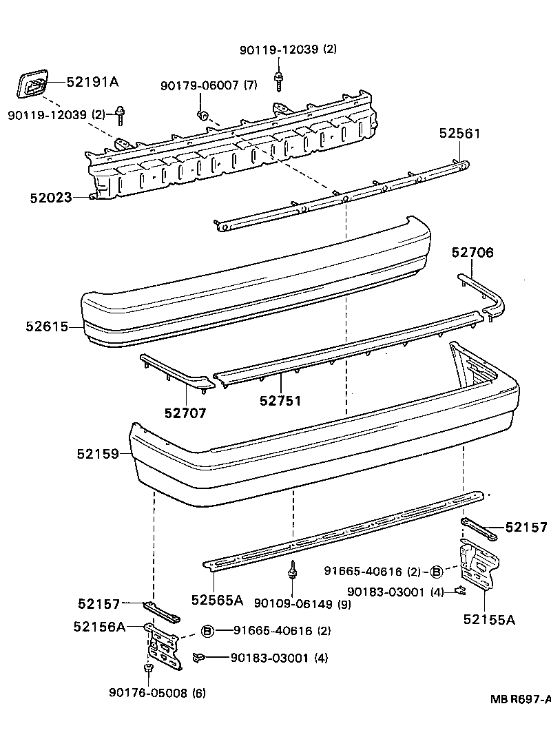 52159-22921 COVER, REAR BUMPER product image