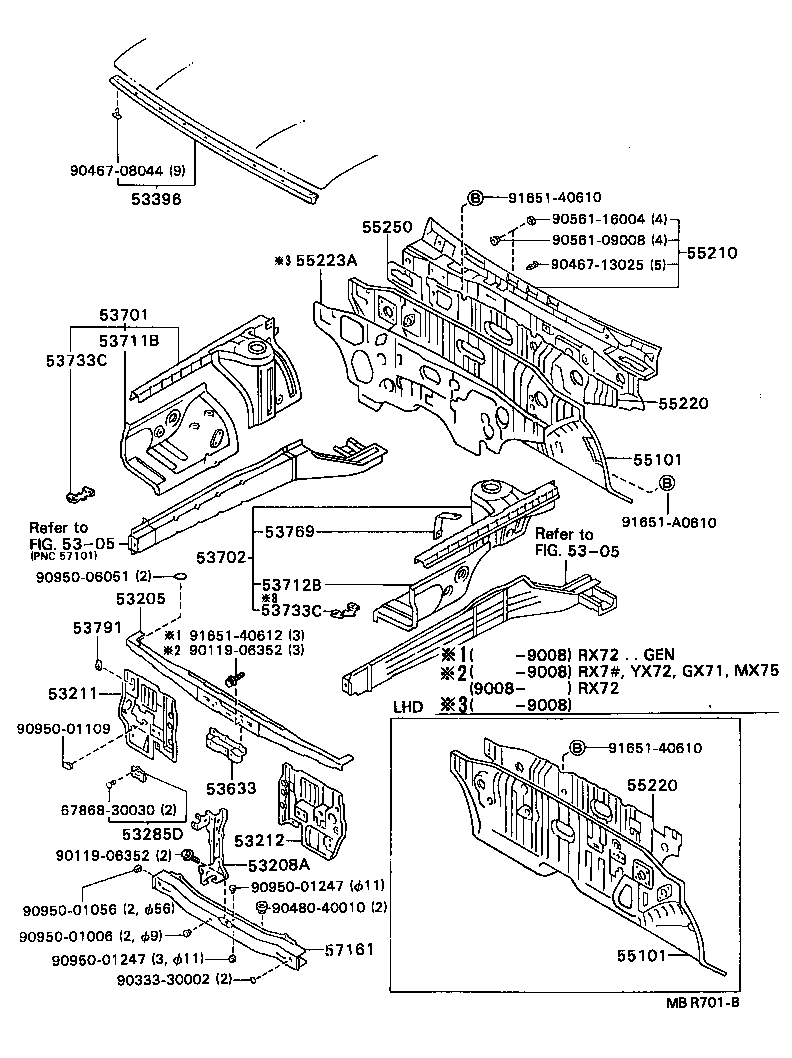 53205-22150 SUPPORT SUB-ASSY, RADIATOR, UPPER product image