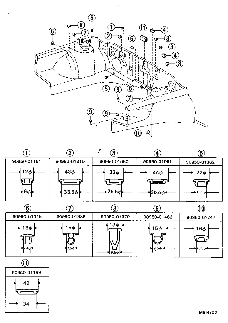 53205-22150 SUPPORT SUB-ASSY, RADIATOR, UPPER product image