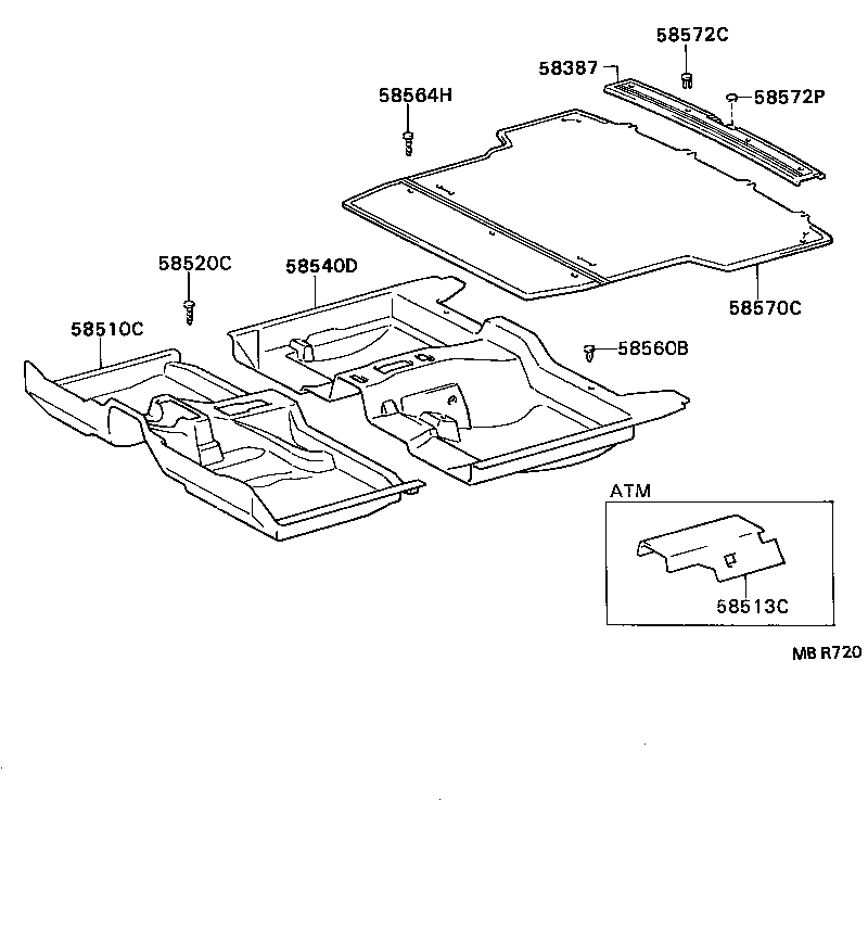 58570-23010-06 CARPET ASSY, REAR FLOOR product image