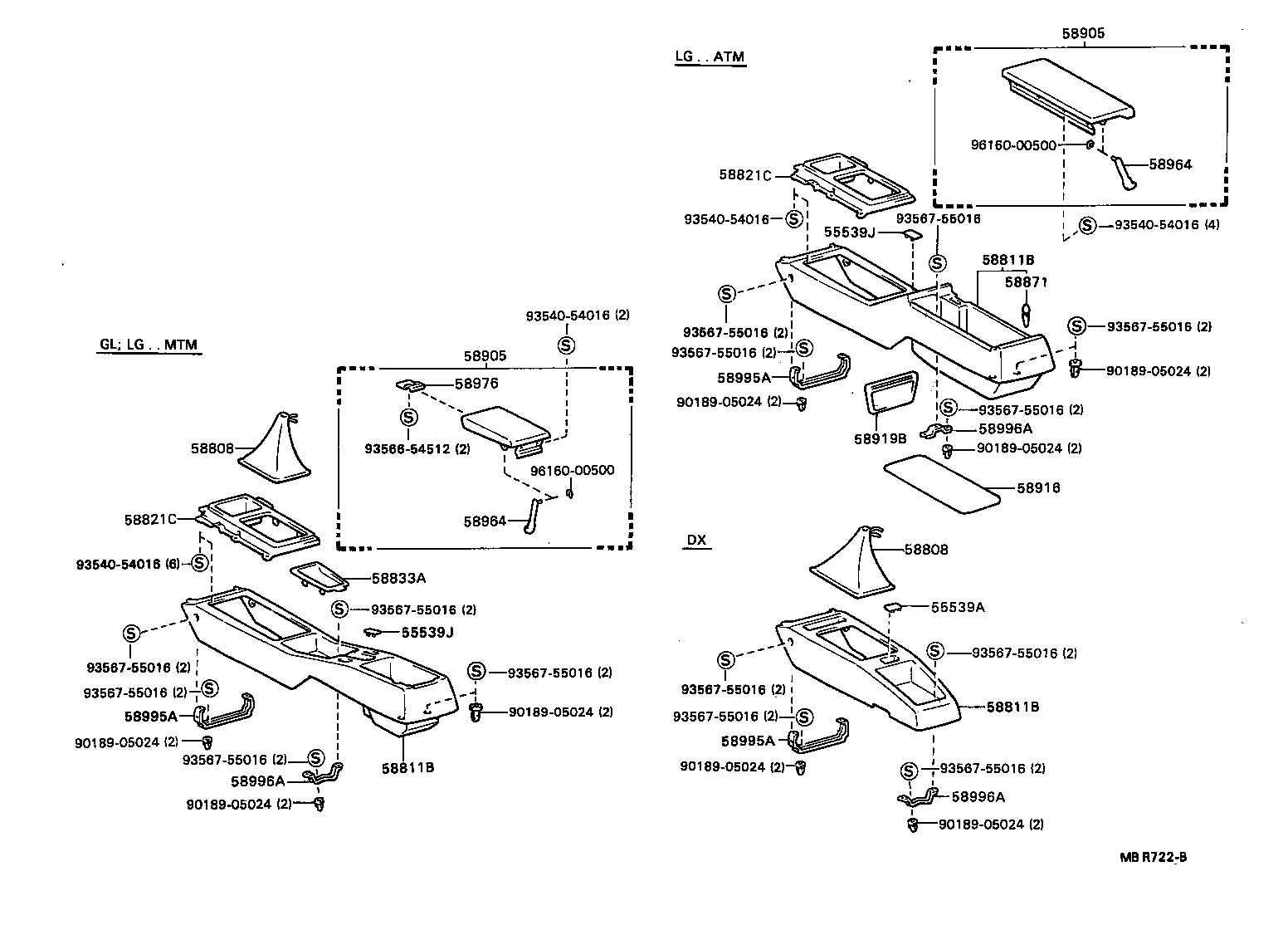 58905-22070-06 DOOR SUB-ASSY, CONSOLE COMPARTMENT product image