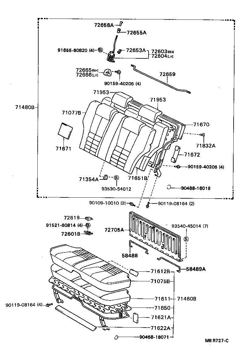 71611-23040 PAD, REAR SEAT CUSHION product image