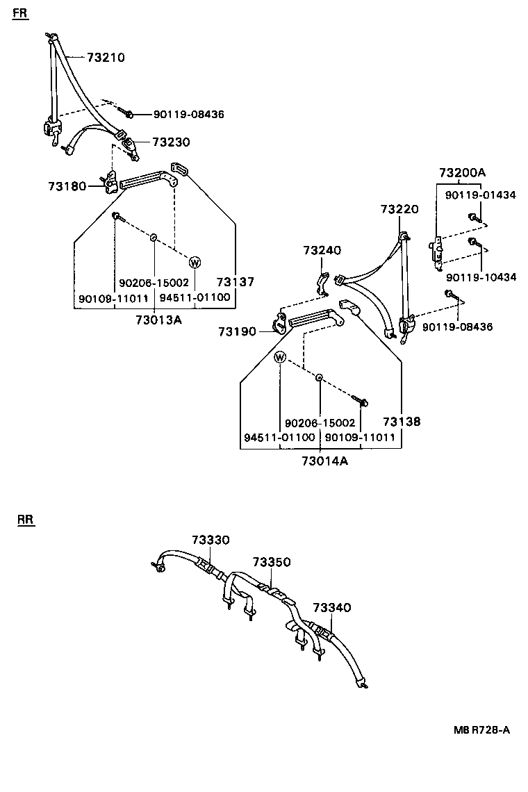 73200-22020-06 ADJUSTER ASSY, FRONT SHOULDER BELT ANCHOR product image