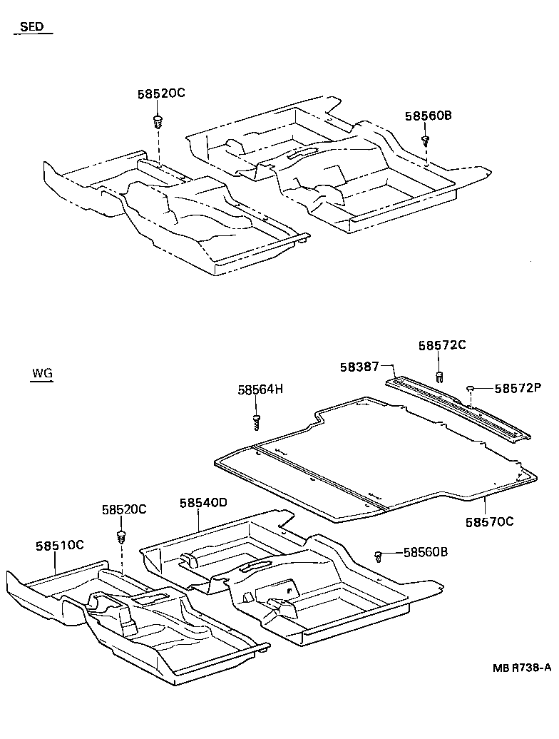 90467-06017-41 CLIP, REAR FLOOR MAT SET product image