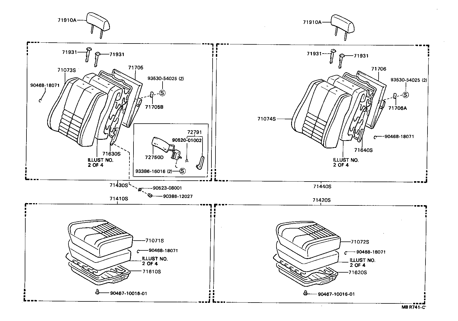 71640-23030 SPRING ASSY, FRONT SEAT BACK, LH(FOR SEPARATE TYPE) product image