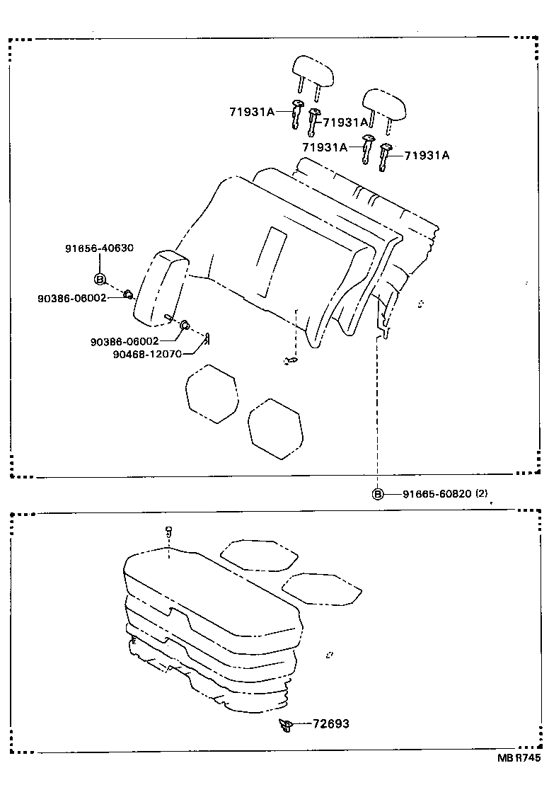 71611-91613 PAD, REAR SEAT CUSHION product image