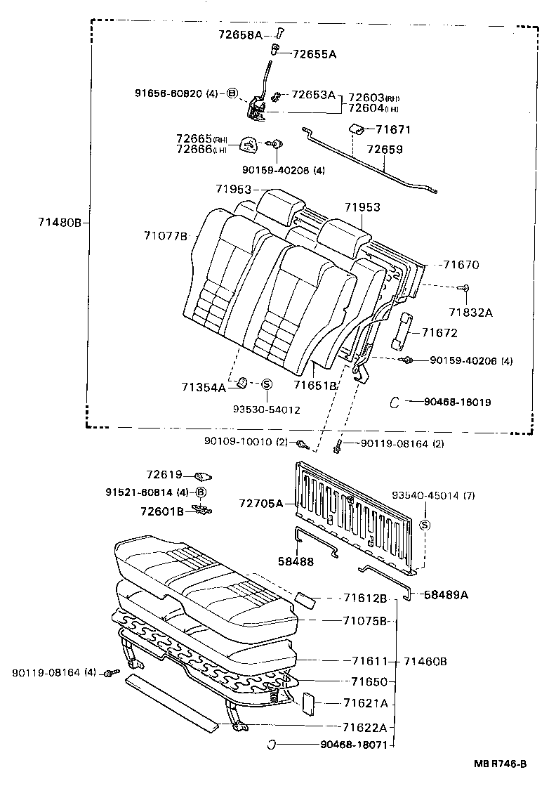 71611-91613 PAD, REAR SEAT CUSHION product image