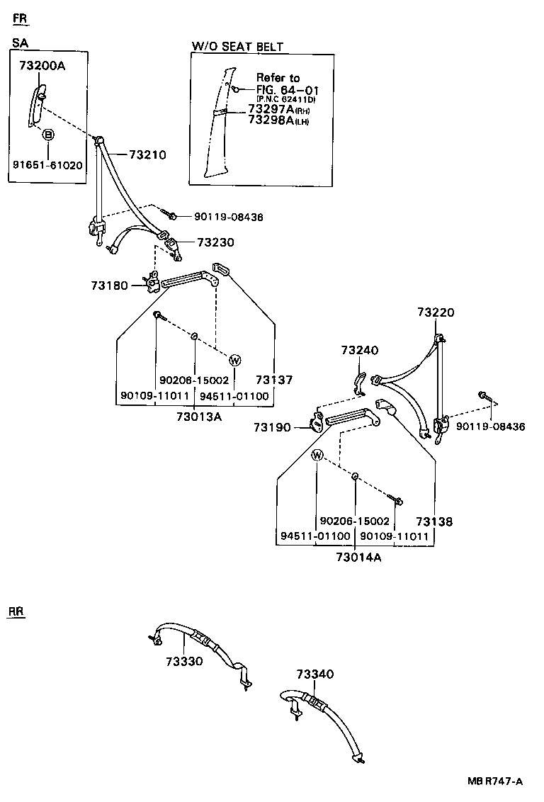 73200-22010-06 ADJUSTER ASSY, FRONT SHOULDER BELT ANCHOR product image