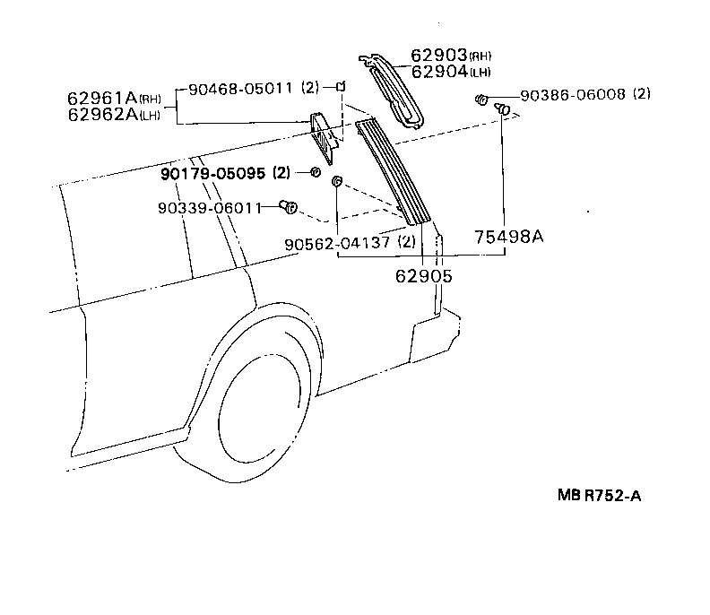62906-91610 LOUVER, QUARTER VENTILATION product image