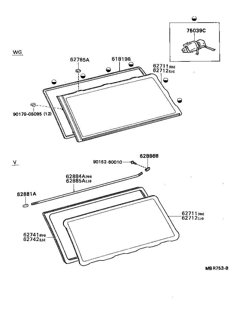 62710-23901 GLASS, QUARTER WINDOW, RH product image