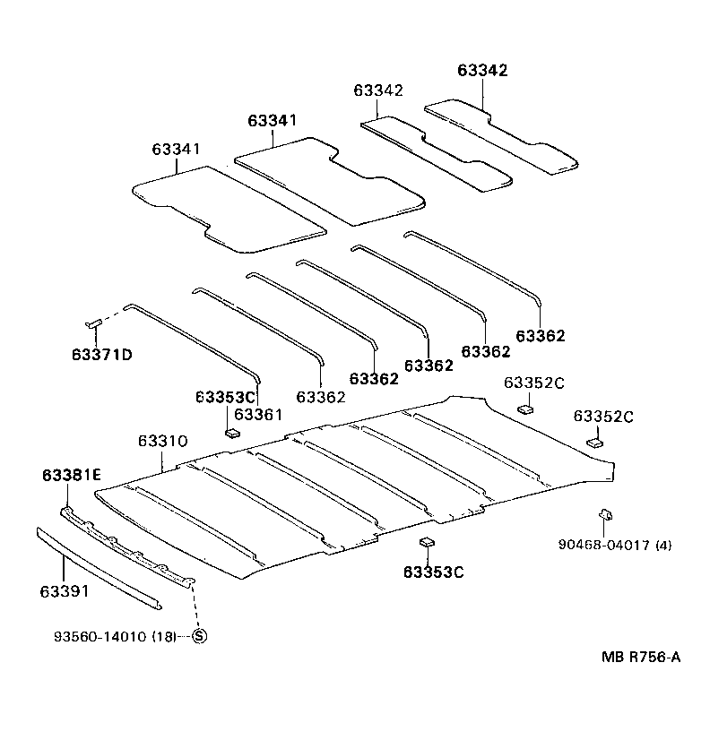 63341-22190 PAD, ROOF SILENCER, NO.2 product image