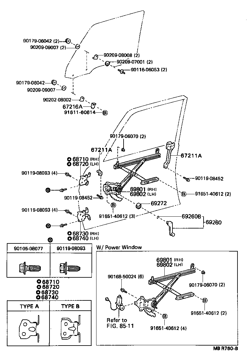68740-60020 HINGE ASSY, FRONT DOOR, LOWER LH product image