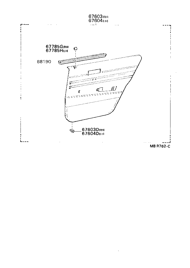 68103-23020 GLASS SUB-ASSY, REAR DOOR, RH product image