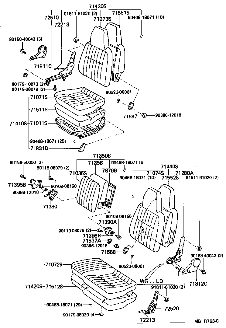 71033-95702 PAD, CENTER SEAT BACK product image