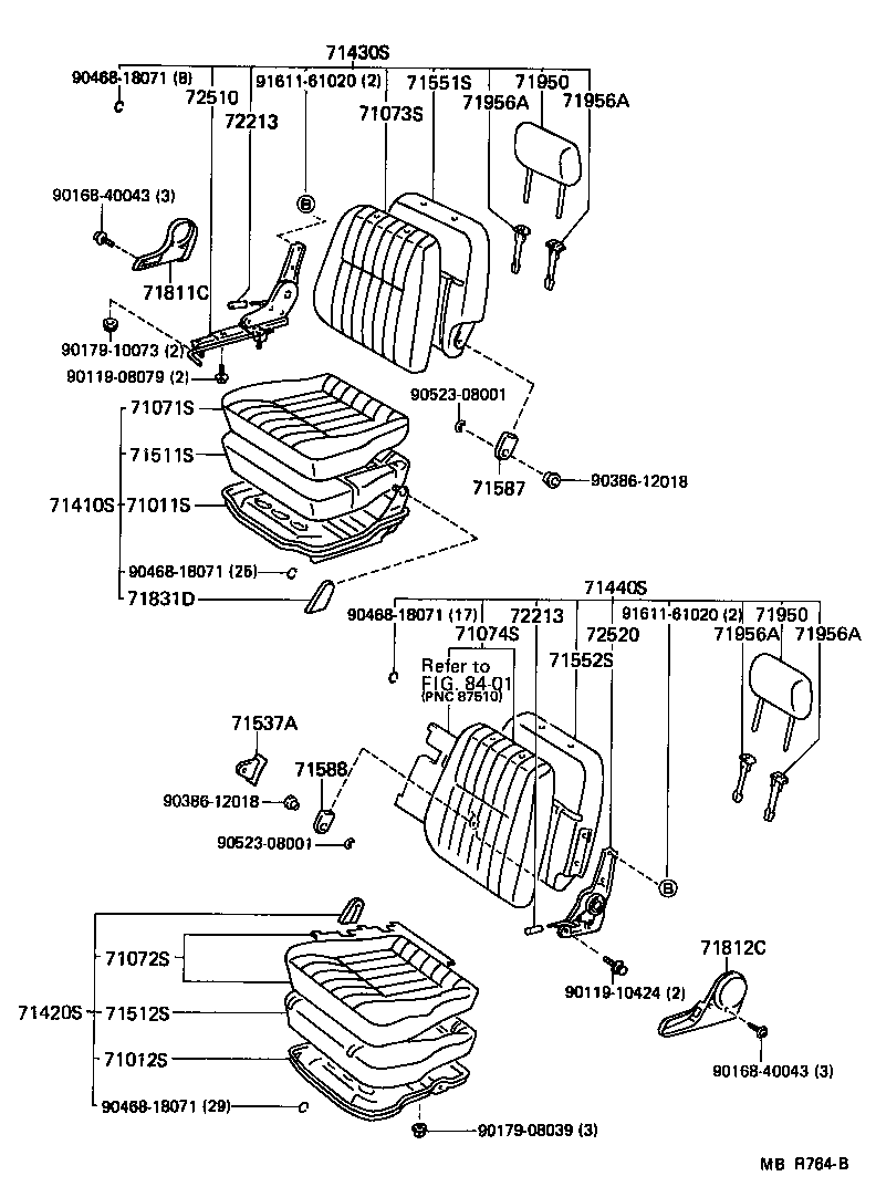 71033-95702 PAD, CENTER SEAT BACK product image