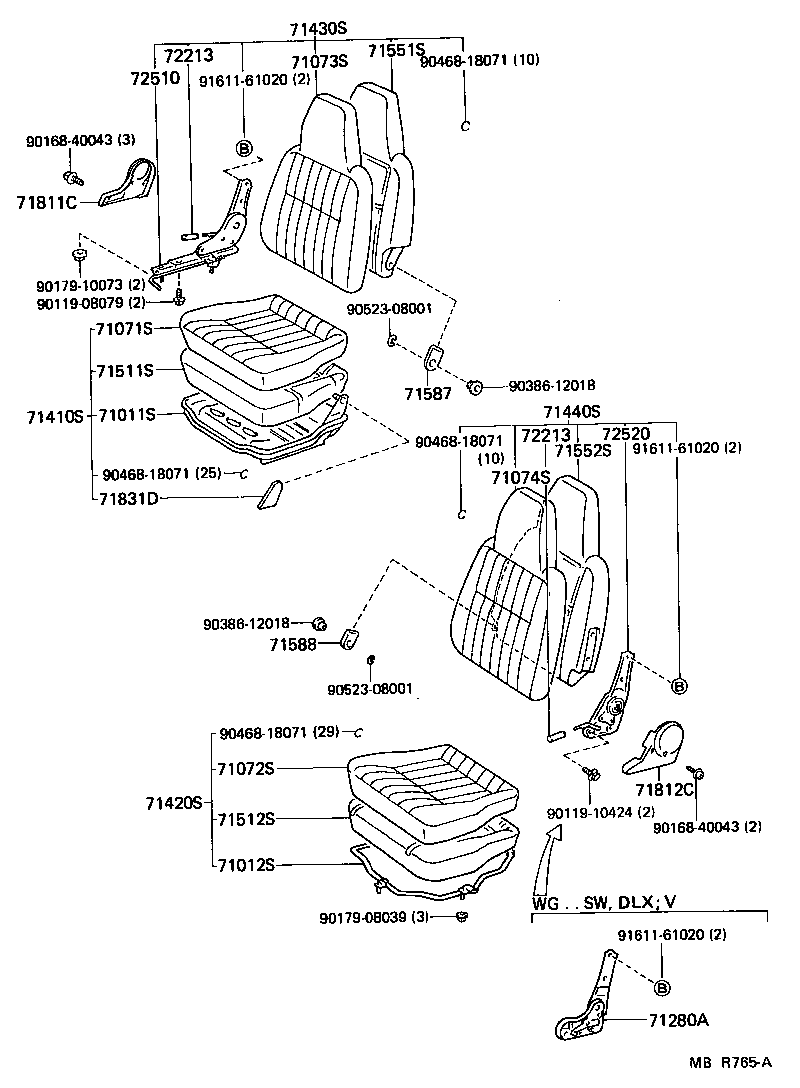 71033-95702 PAD, CENTER SEAT BACK product image