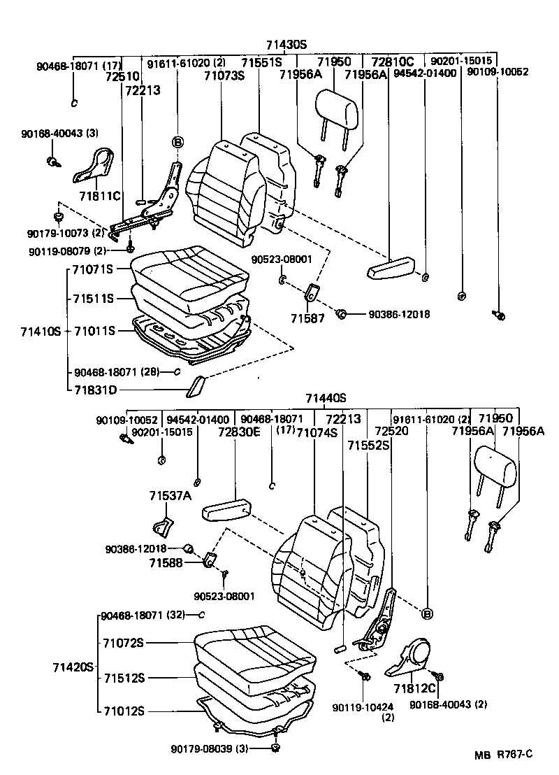71033-95702 PAD, CENTER SEAT BACK product image