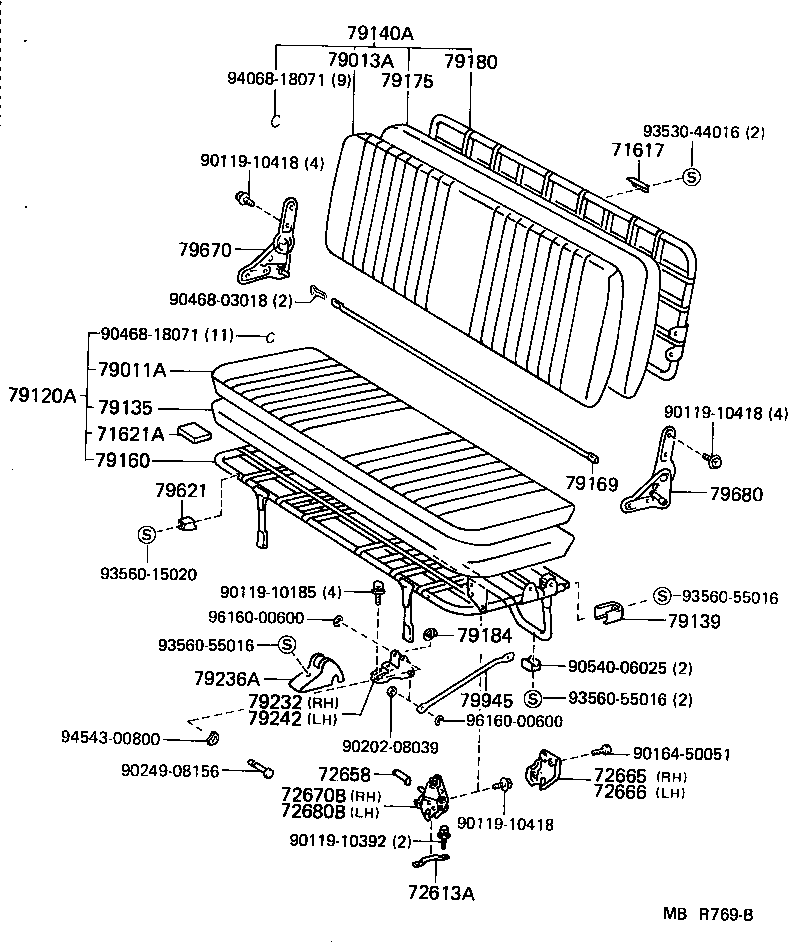 71033-95702 PAD, CENTER SEAT BACK product image
