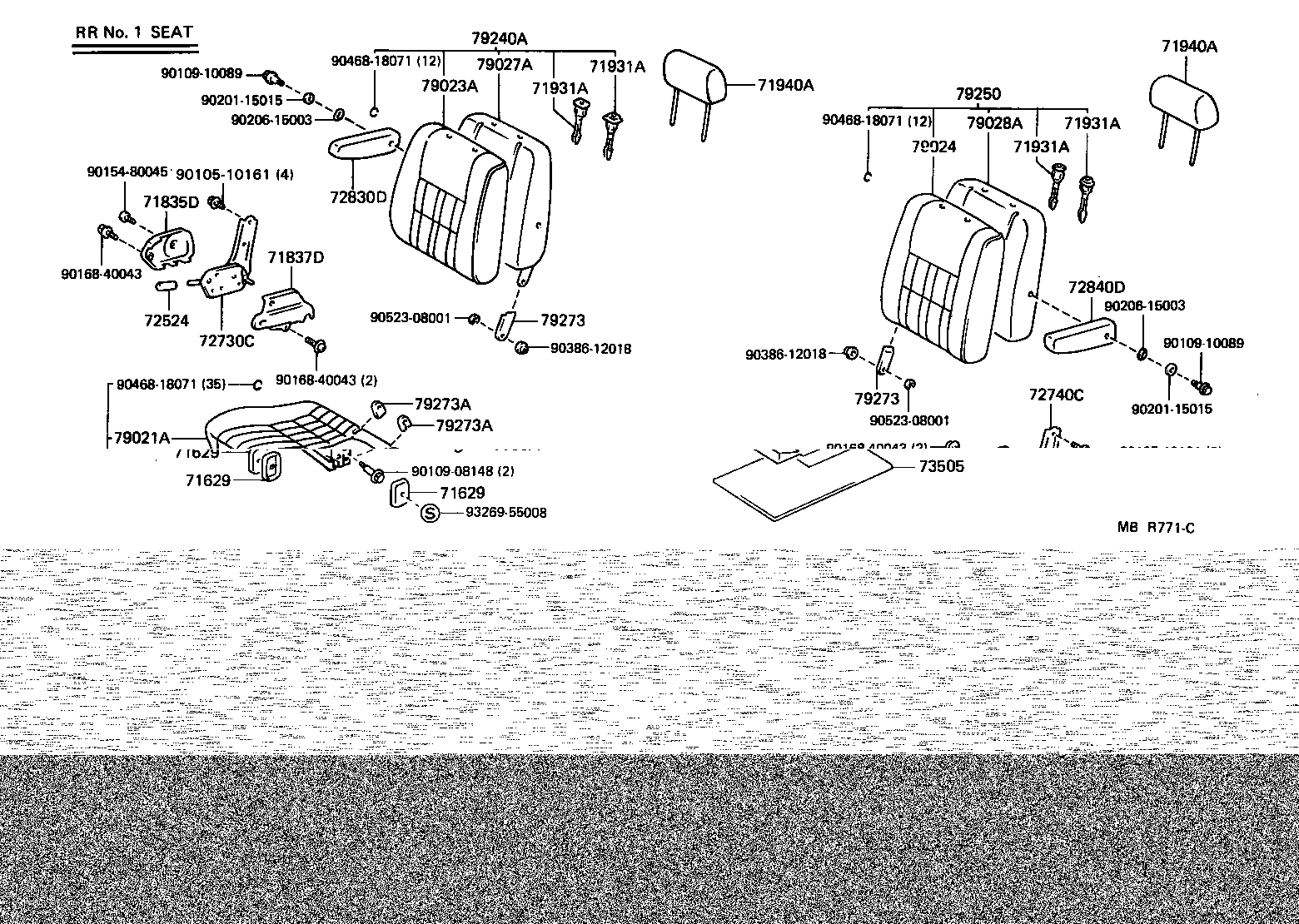71033-95702 PAD, CENTER SEAT BACK product image