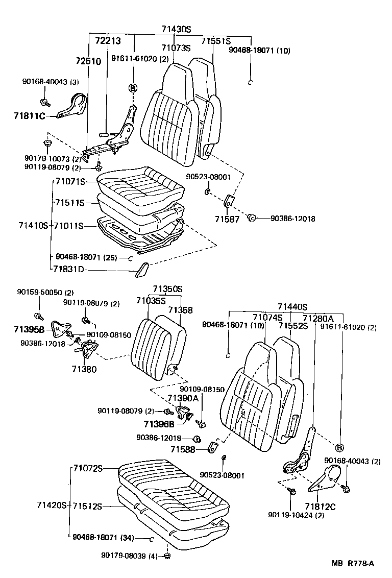 79101-95705 SPRING ASSY, NO.1 SEAT CUSHION product image