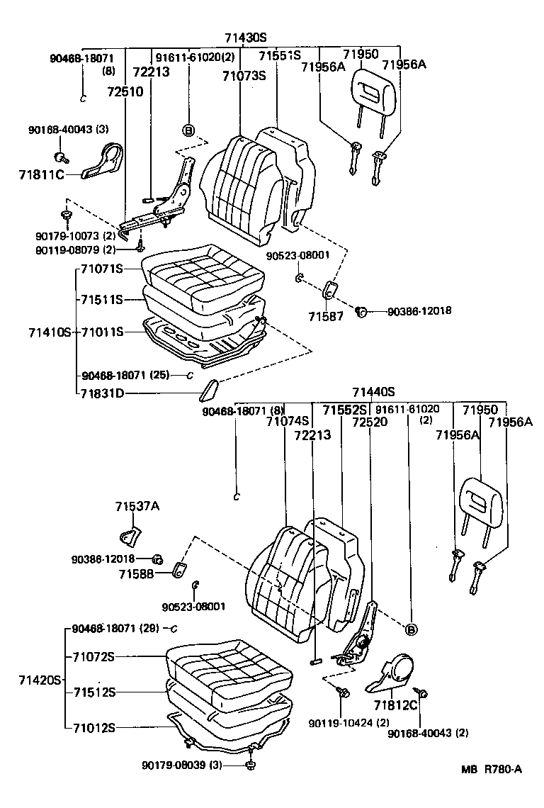 79101-95705 SPRING ASSY, NO.1 SEAT CUSHION product image