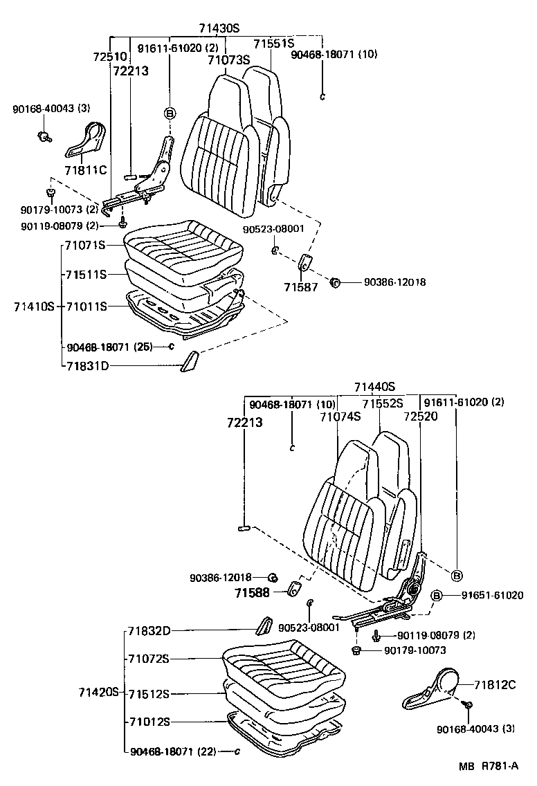 79101-95705 SPRING ASSY, NO.1 SEAT CUSHION product image