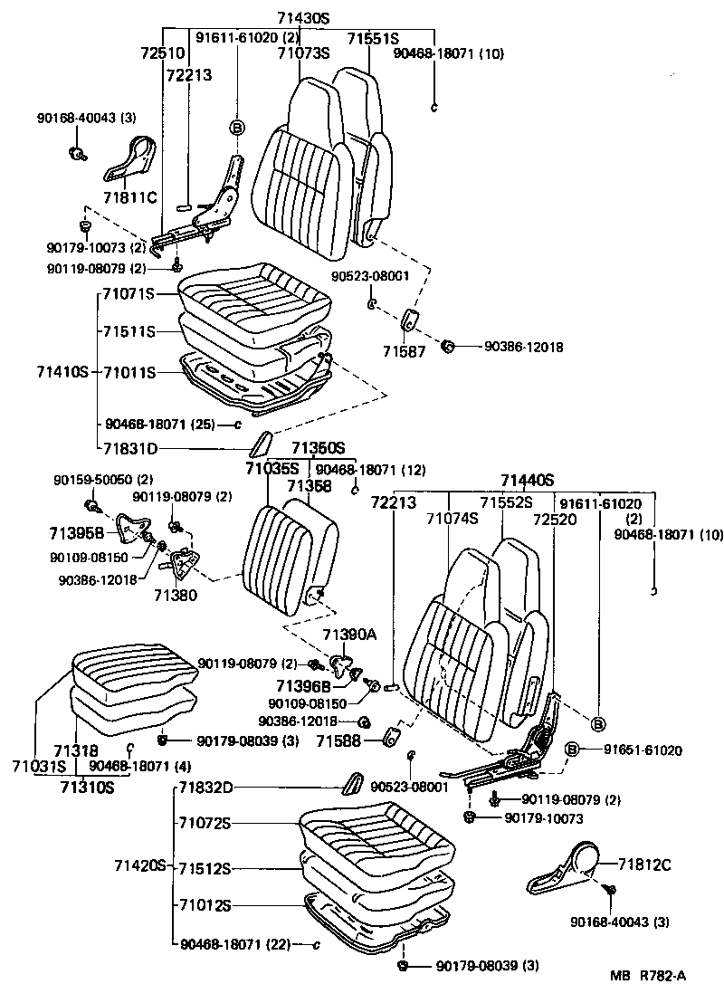 79101-95705 SPRING ASSY, NO.1 SEAT CUSHION product image