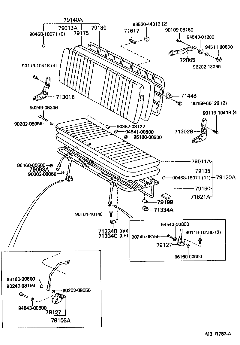 79101-95705 SPRING ASSY, NO.1 SEAT CUSHION product image