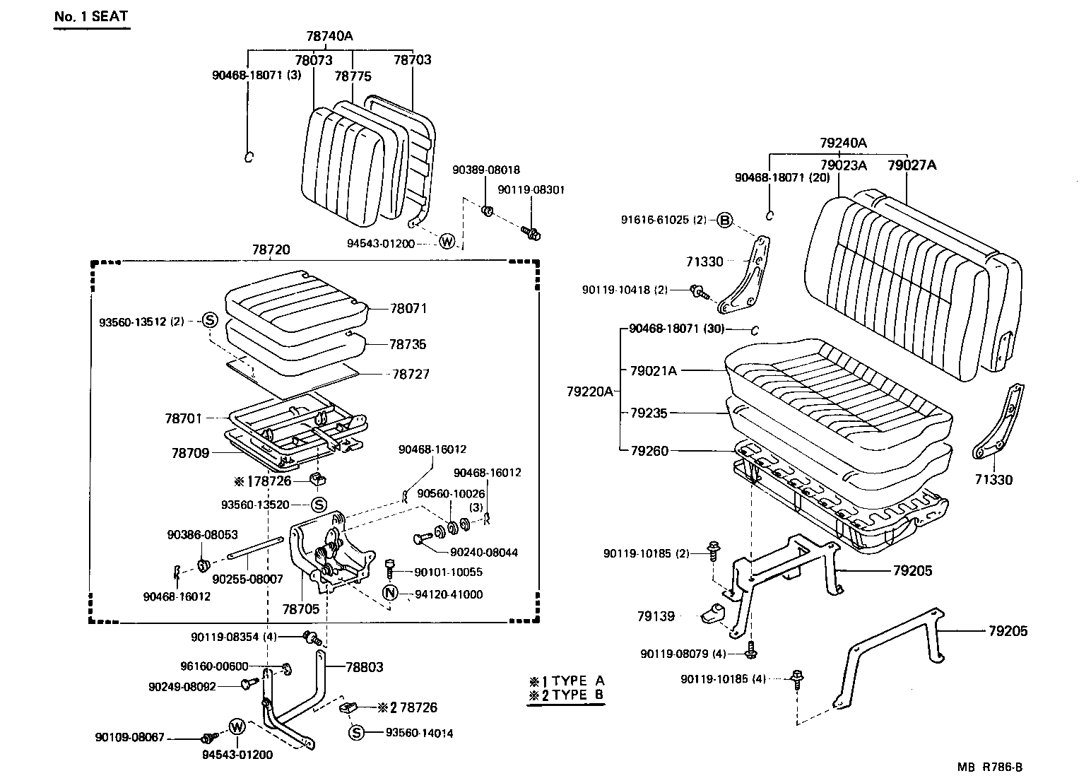 79101-95705 SPRING ASSY, NO.1 SEAT CUSHION product image