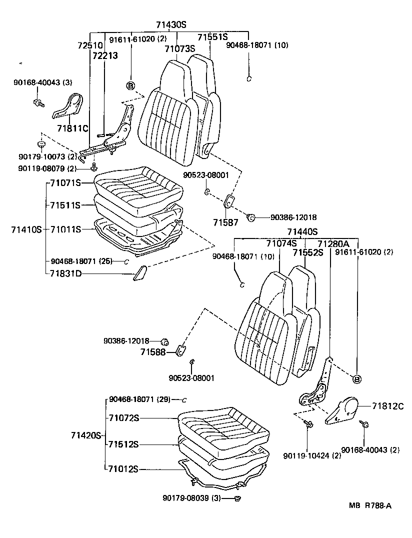 71709-27010 CUSHION, REAR SEAT product image