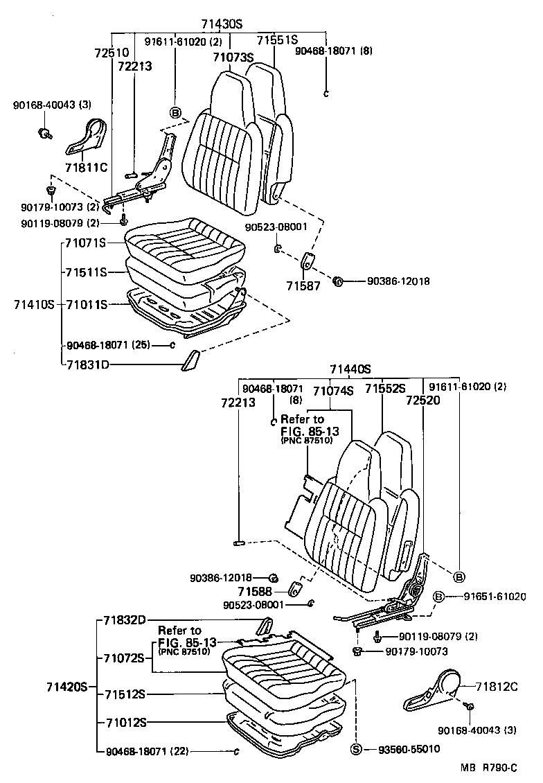 71709-27010 CUSHION, REAR SEAT product image