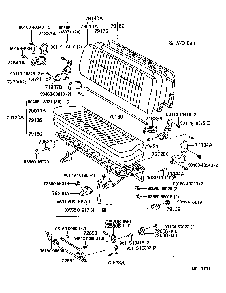 71709-27010 CUSHION, REAR SEAT product image