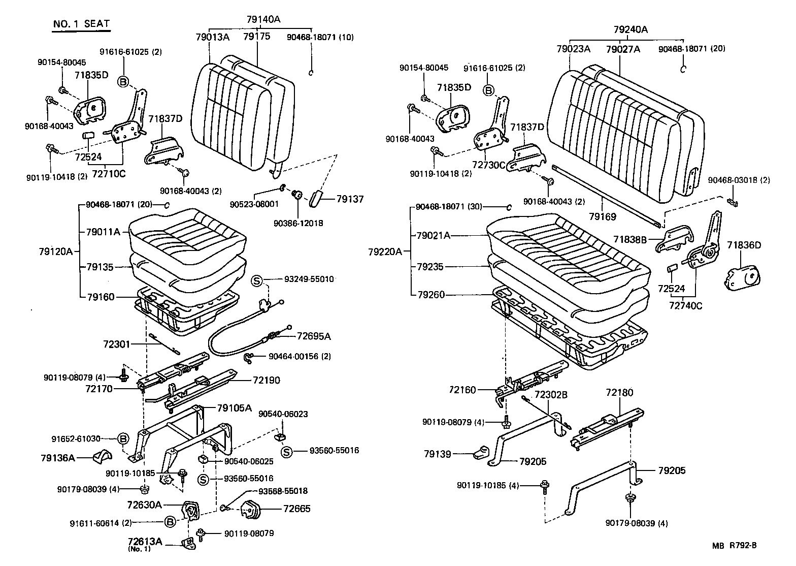 79101-95705 SPRING ASSY, NO.1 SEAT CUSHION product image