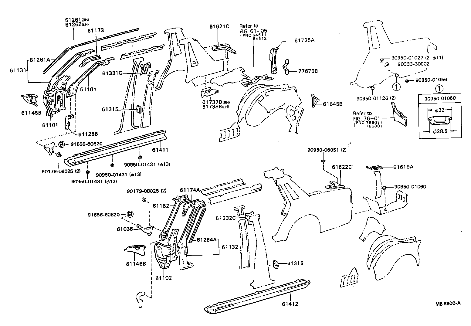 61601-91697 PANEL, QUARTER, RH product image