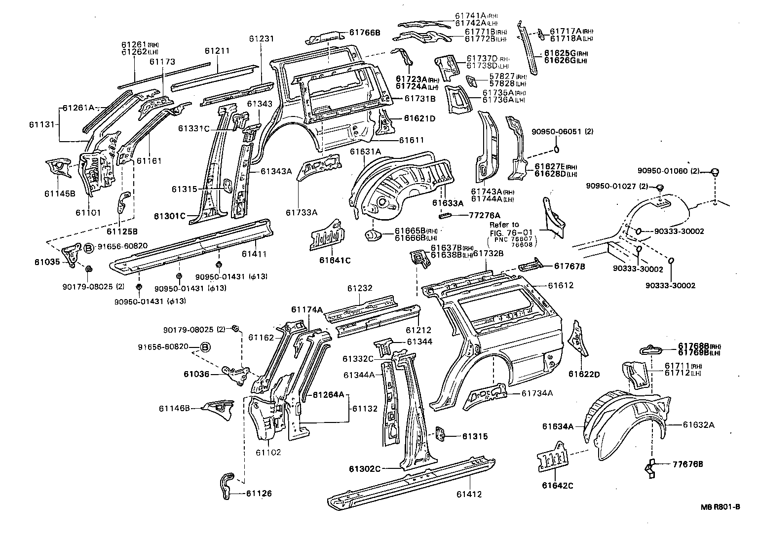 61601-91697 PANEL, QUARTER, RH product image