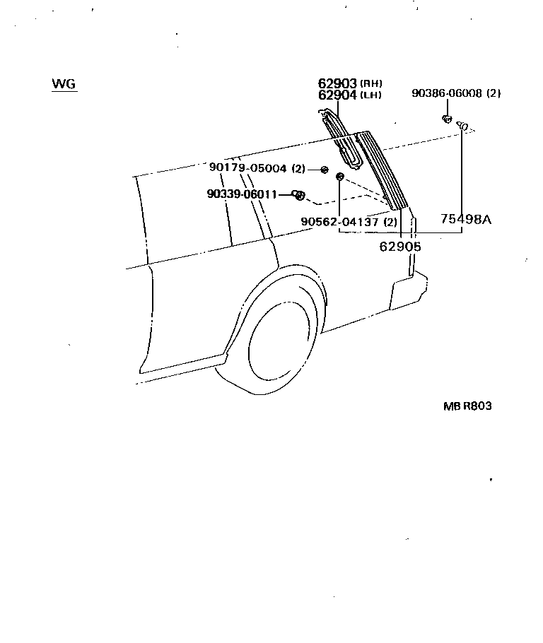 62906-91609 LOUVER, QUARTER VENTILATION product image