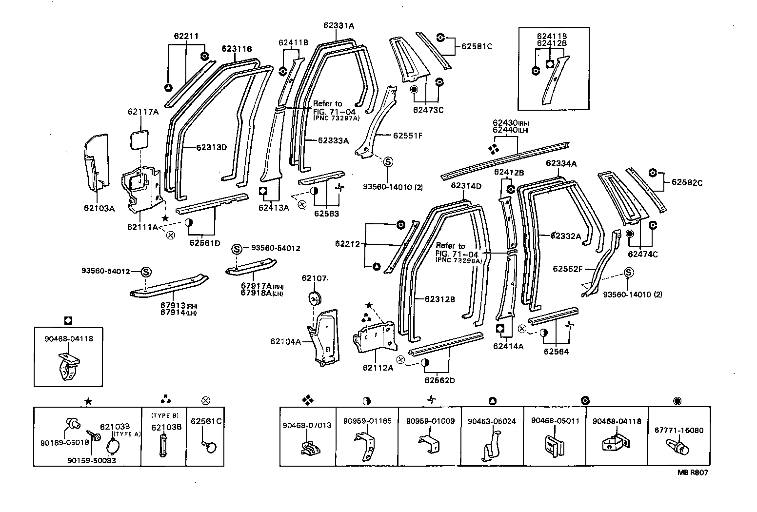 62311-22011-03 WEATHERSTRIP, FRONT DOOR OPENING TRIM, RH product image